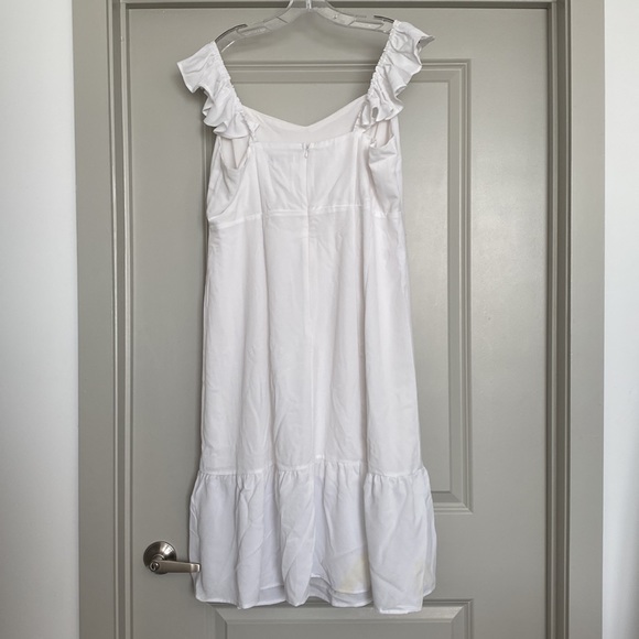 Women’s Dress And Now This White Solid Sweetheart Neck Ruffled Pullover Size 0X - Picture 4 of 5